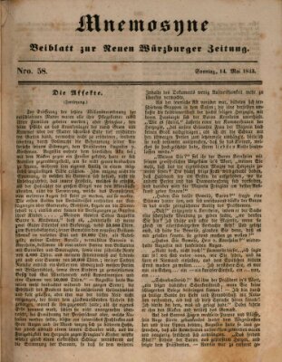 Mnemosyne (Neue Würzburger Zeitung) Sonntag 14. Mai 1843