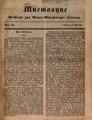 Mnemosyne (Neue Würzburger Zeitung) Dienstag 16. Mai 1843