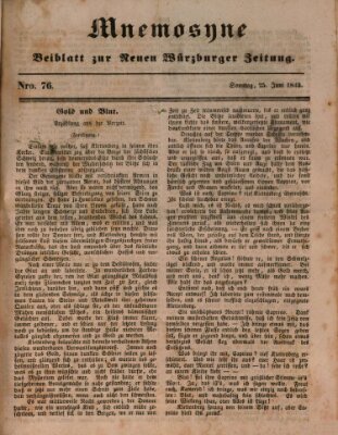 Mnemosyne (Neue Würzburger Zeitung) Sonntag 25. Juni 1843