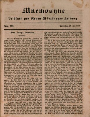 Mnemosyne (Neue Würzburger Zeitung) Donnerstag 27. Juli 1843