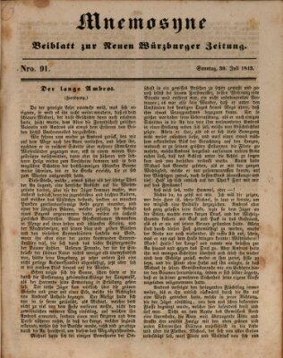 Mnemosyne (Neue Würzburger Zeitung) Sonntag 30. Juli 1843