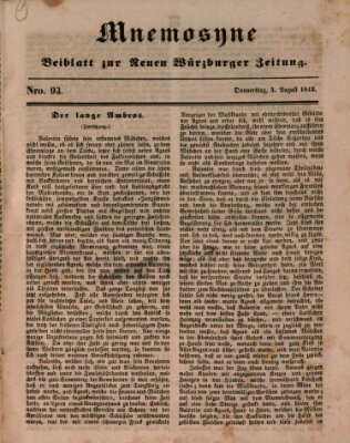 Mnemosyne (Neue Würzburger Zeitung) Donnerstag 3. August 1843