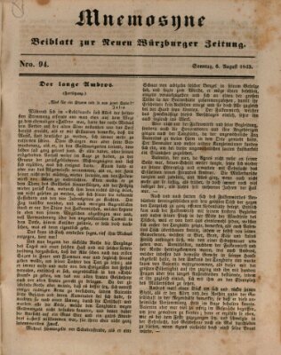 Mnemosyne (Neue Würzburger Zeitung) Sonntag 6. August 1843