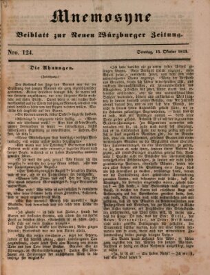 Mnemosyne (Neue Würzburger Zeitung) Sonntag 15. Oktober 1843