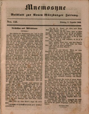 Mnemosyne (Neue Würzburger Zeitung) Sonntag 3. Dezember 1843