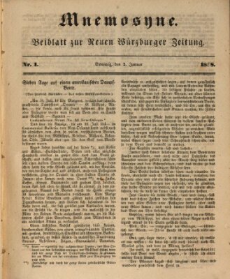 Mnemosyne (Neue Würzburger Zeitung) Sonntag 2. Januar 1848