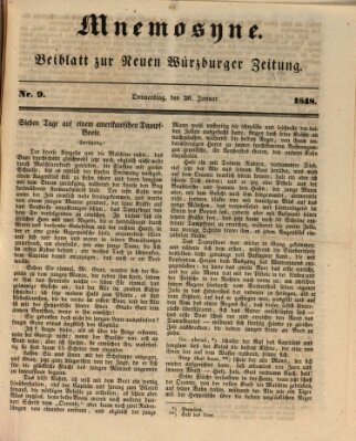 Mnemosyne (Neue Würzburger Zeitung) Donnerstag 20. Januar 1848