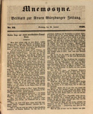 Mnemosyne (Neue Würzburger Zeitung) Sonntag 30. Januar 1848