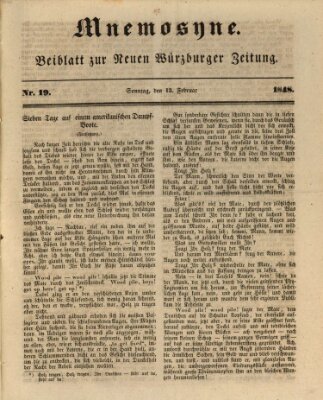 Mnemosyne (Neue Würzburger Zeitung) Sonntag 13. Februar 1848