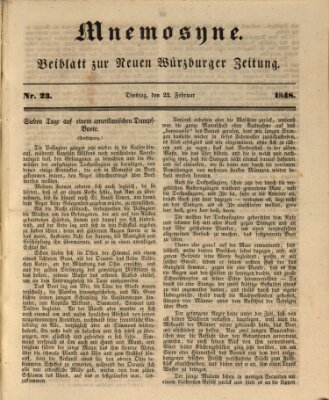 Mnemosyne (Neue Würzburger Zeitung) Dienstag 22. Februar 1848