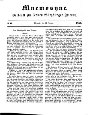 Mnemosyne (Neue Würzburger Zeitung) Mittwoch 19. Januar 1853