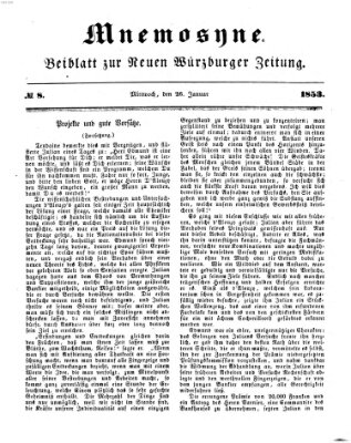 Mnemosyne (Neue Würzburger Zeitung) Mittwoch 26. Januar 1853