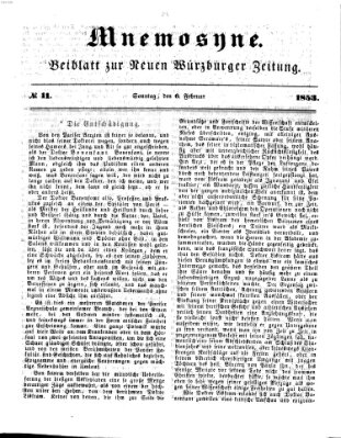 Mnemosyne (Neue Würzburger Zeitung) Sonntag 6. Februar 1853