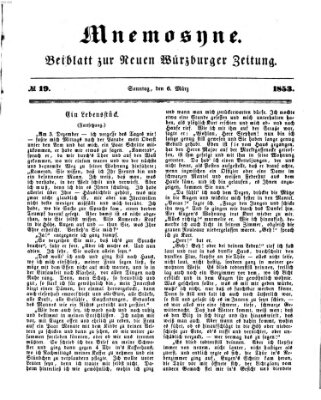 Mnemosyne (Neue Würzburger Zeitung) Sonntag 6. März 1853