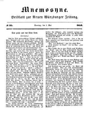 Mnemosyne (Neue Würzburger Zeitung) Sonntag 1. Mai 1853