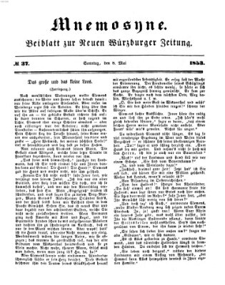 Mnemosyne (Neue Würzburger Zeitung) Sonntag 8. Mai 1853