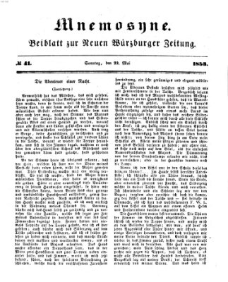 Mnemosyne (Neue Würzburger Zeitung) Sonntag 22. Mai 1853