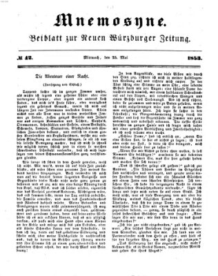 Mnemosyne (Neue Würzburger Zeitung) Mittwoch 25. Mai 1853