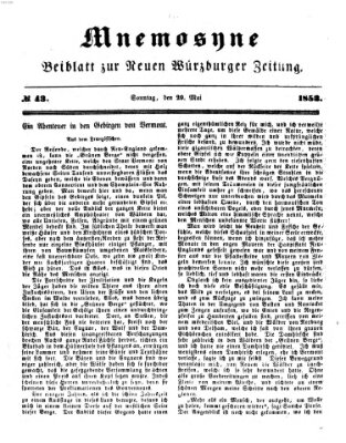 Mnemosyne (Neue Würzburger Zeitung) Sonntag 29. Mai 1853