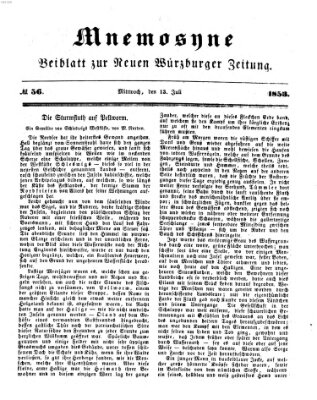 Mnemosyne (Neue Würzburger Zeitung) Mittwoch 13. Juli 1853