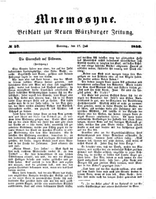 Mnemosyne (Neue Würzburger Zeitung) Sonntag 17. Juli 1853