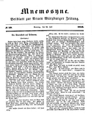 Mnemosyne (Neue Würzburger Zeitung) Sonntag 24. Juli 1853