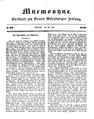 Mnemosyne (Neue Würzburger Zeitung) Mittwoch 27. Juli 1853