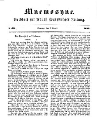 Mnemosyne (Neue Würzburger Zeitung) Sonntag 7. August 1853