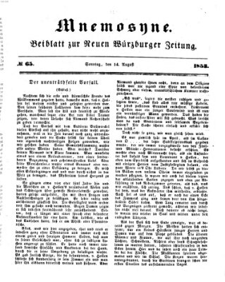 Mnemosyne (Neue Würzburger Zeitung) Sonntag 14. August 1853