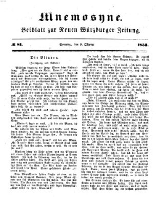 Mnemosyne (Neue Würzburger Zeitung) Sonntag 9. Oktober 1853