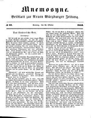 Mnemosyne (Neue Würzburger Zeitung) Sonntag 30. Oktober 1853