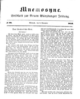 Mnemosyne (Neue Würzburger Zeitung) Mittwoch 2. November 1853