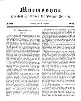 Mnemosyne (Neue Würzburger Zeitung) Sonntag 18. Dezember 1853