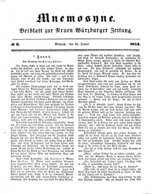 Mnemosyne (Neue Würzburger Zeitung) Mittwoch 18. Januar 1854