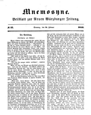 Mnemosyne (Neue Würzburger Zeitung) Sonntag 26. Februar 1854