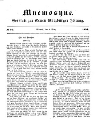 Mnemosyne (Neue Würzburger Zeitung) Mittwoch 8. März 1854