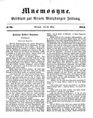 Mnemosyne (Neue Würzburger Zeitung) Mittwoch 22. März 1854