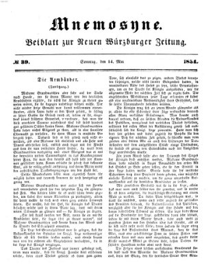 Mnemosyne (Neue Würzburger Zeitung) Sonntag 14. Mai 1854