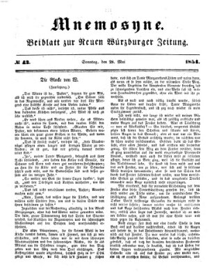 Mnemosyne (Neue Würzburger Zeitung) Sonntag 28. Mai 1854