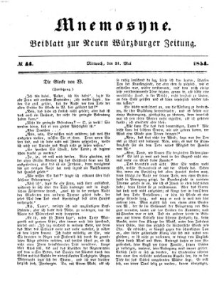 Mnemosyne (Neue Würzburger Zeitung) Mittwoch 31. Mai 1854