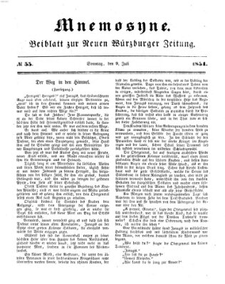 Mnemosyne (Neue Würzburger Zeitung) Sonntag 9. Juli 1854