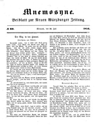 Mnemosyne (Neue Würzburger Zeitung) Mittwoch 26. Juli 1854