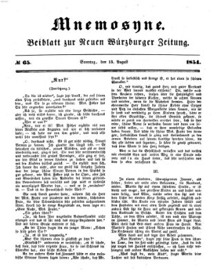 Mnemosyne (Neue Würzburger Zeitung) Sonntag 13. August 1854