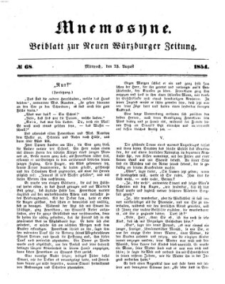 Mnemosyne (Neue Würzburger Zeitung) Mittwoch 23. August 1854