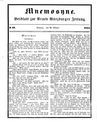 Mnemosyne (Neue Würzburger Zeitung) Sonntag 29. Oktober 1854