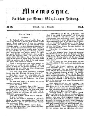 Mnemosyne (Neue Würzburger Zeitung) Mittwoch 1. November 1854