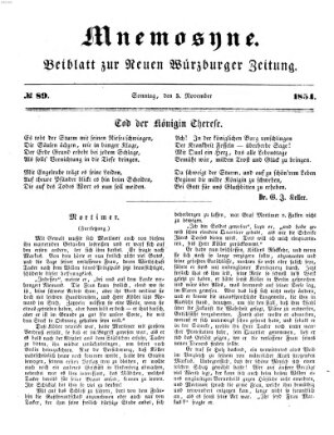 Mnemosyne (Neue Würzburger Zeitung) Sonntag 5. November 1854