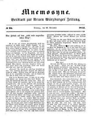 Mnemosyne (Neue Würzburger Zeitung) Sonntag 26. November 1854