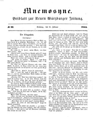 Mnemosyne (Neue Würzburger Zeitung) Sonntag 11. Februar 1855