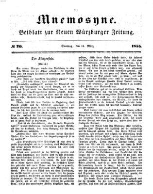 Mnemosyne (Neue Würzburger Zeitung) Sonntag 11. März 1855